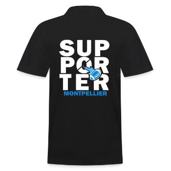 rugby montpellier fan supporter rugby - Polo Homme - noir - Dos - Kai (181cm)