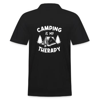 CAMPING THERAPY - Men's Polo Shirt - black - Back - Kai (181cm)