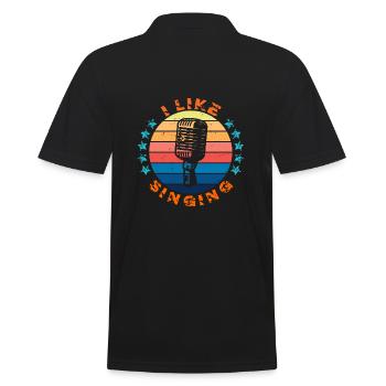 I like singing! - Men's Polo Shirt - black - Back - Kai (181cm)