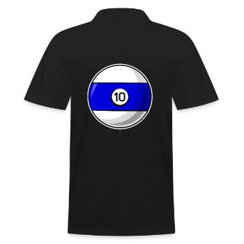 Billardkugel 10 blau Billard zehn - Männer Poloshirt - Schwarz - Hinten - Kai (181cm)