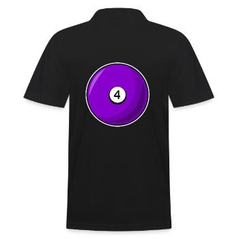 Billiard ball 4 purple Billiards four - Men's Polo Shirt - black - Back - Kai (181cm)