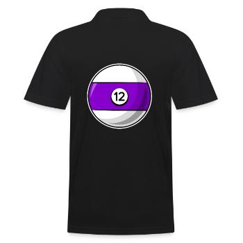 Billiard ball 12 purple Billiards twelve - Men's Polo Shirt - black - Back - Kai (181cm)