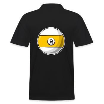 billiard ball 9 yellow billiards nine - Men's Polo Shirt - black - Back - Kai (181cm)