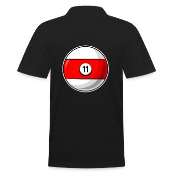Billardkugel 11 rot Billard elf - Männer Poloshirt - Schwarz - Hinten - Kai (181cm)