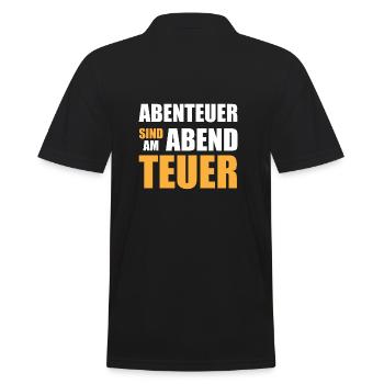 Abenteuer sind am Abend teuer - Männer Poloshirt - Schwarz - Hinten - Kai (181cm)