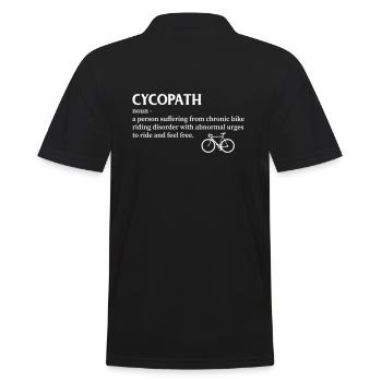 Cycopath shirt funny bicycle cyclist humor - Men's Polo Shirt - black - Back - Kai (181cm)