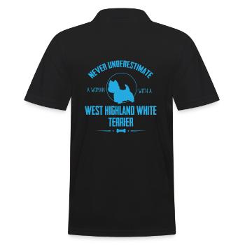 Westie Shirt NU - Männer Poloshirt - Schwarz - Hinten - Kai (181cm)