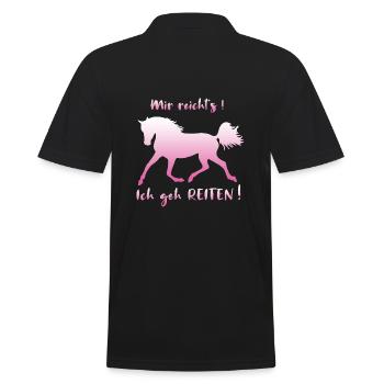 That's enough for me, I go riding horses saying funny - Men's Polo Shirt - black - Back - Kai (181cm)