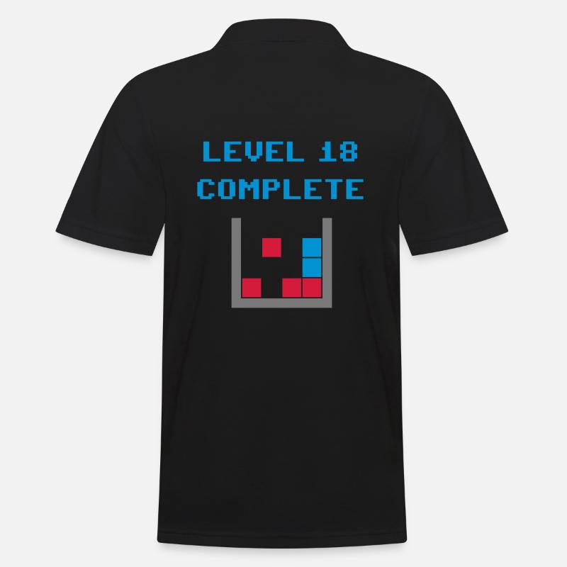 Level 18 complete (Steine) - Männer Poloshirt - Schwarz