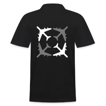 Quatre avions disposés symétriquement - Polo Homme - noir - Dos - Kai (181cm)