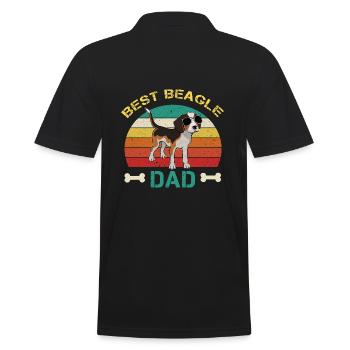 Best Beagle Dad Beagle Holder Gift - Men's Polo Shirt - black - Back - Kai (181cm)