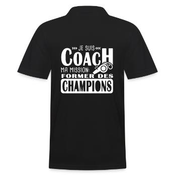 coach je suis coach former des champions - Polo Homme - noir - Dos - Kai (181cm)