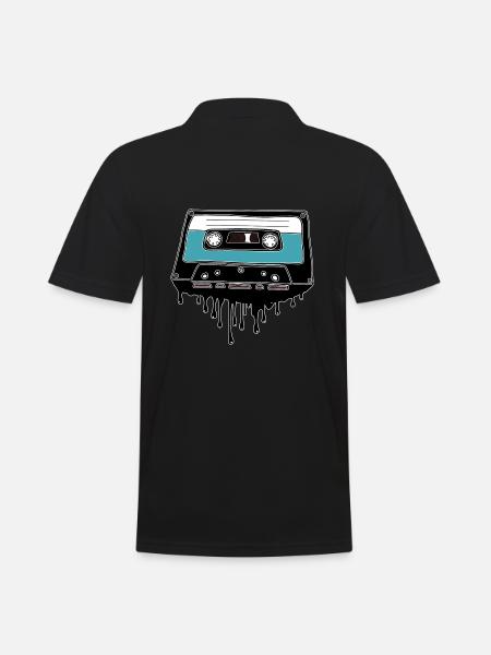 Cassette melting 80's motif - Men's Polo Shirt - black