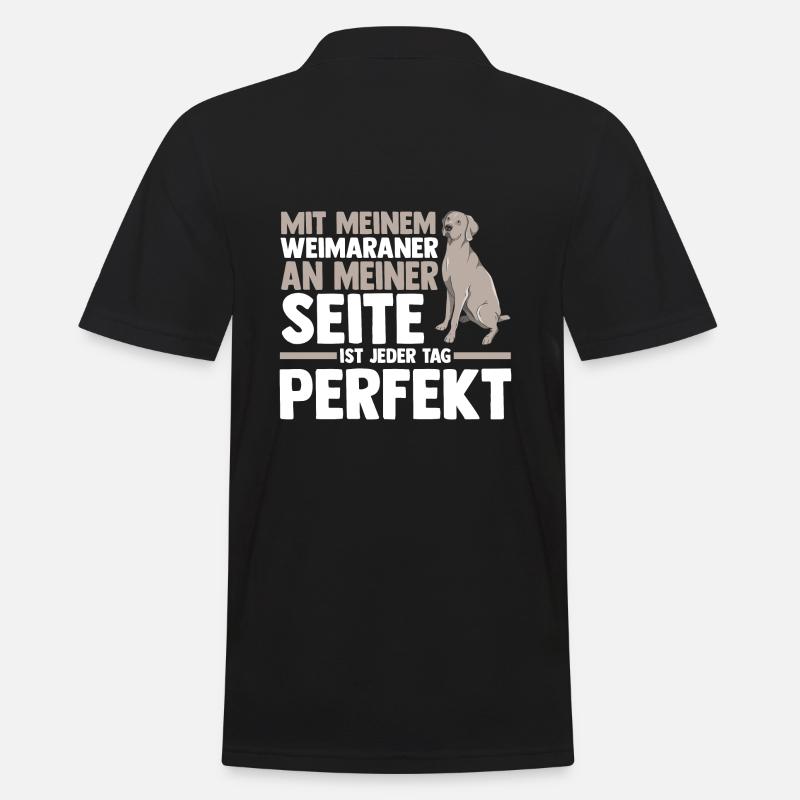 Hund Weimaraner - Männer Poloshirt - Schwarz