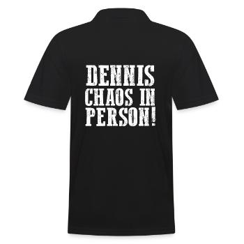 First name Dennis - Men's Polo Shirt - black - Back - Kai (181cm)