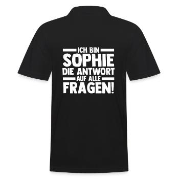 Prénom Licorne Sophie - Polo Homme - noir - Dos - Kai (181cm)