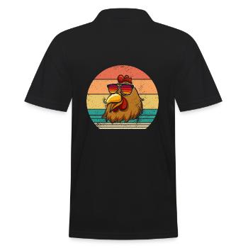 Chickens Hen - Men's Polo Shirt - black - Back - Kai (181cm)