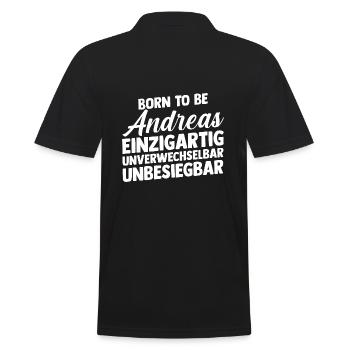 Vorname Andreas - Männer Poloshirt - Schwarz - Hinten - Kai (181cm)