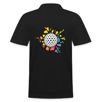 Golfspieler Golf - Männer Poloshirt - Schwarz - Hinten - Kai (181cm)