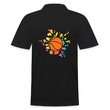 Basketballspieler Basketball - Männer Poloshirt - Schwarz - Hinten - Kai (181cm)