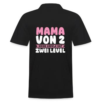Mom of 2 children - Men's Polo Shirt - black - Back - Kai (181cm)