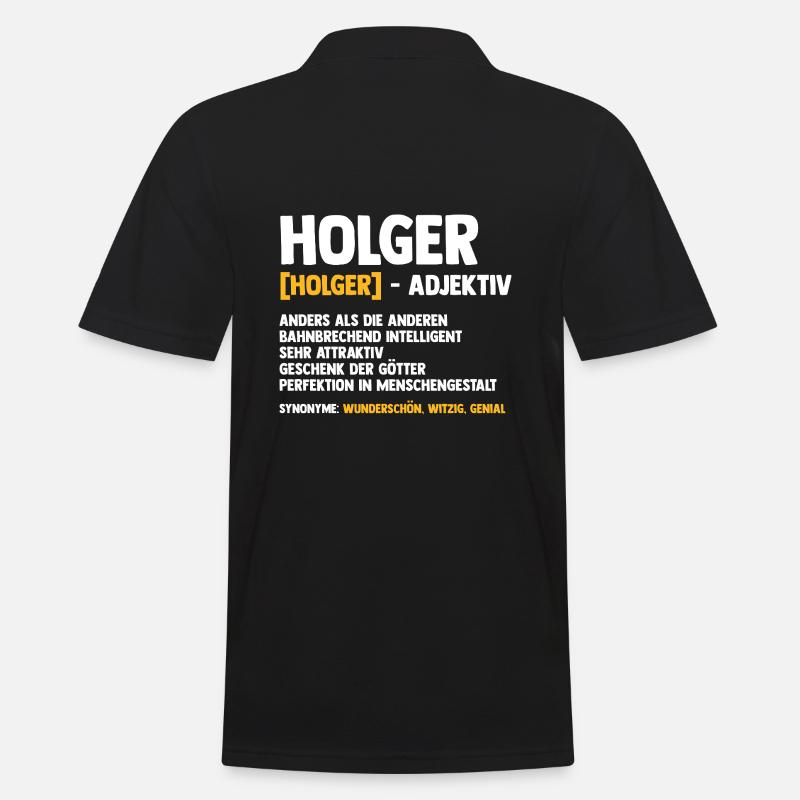 Holger - Männer Poloshirt - Schwarz