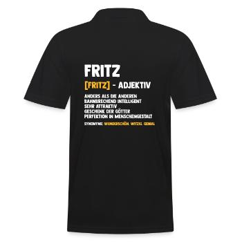 Fritz - Männer Poloshirt - Schwarz - Hinten - Kai (181cm)