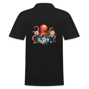 Drôle de pieuvre - Polo Homme - noir - Dos - Kai (181cm)