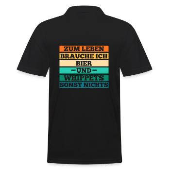 Hund Bier Whippet - Männer Poloshirt - Schwarz - Hinten - Kai (181cm)