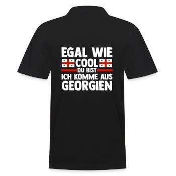 Georgier Georgien - Männer Poloshirt - Schwarz - Hinten - Kai (181cm)