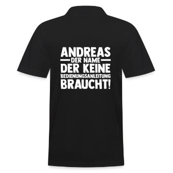 Prénom Andreas - Polo Homme - noir - Dos - Kai (181cm)