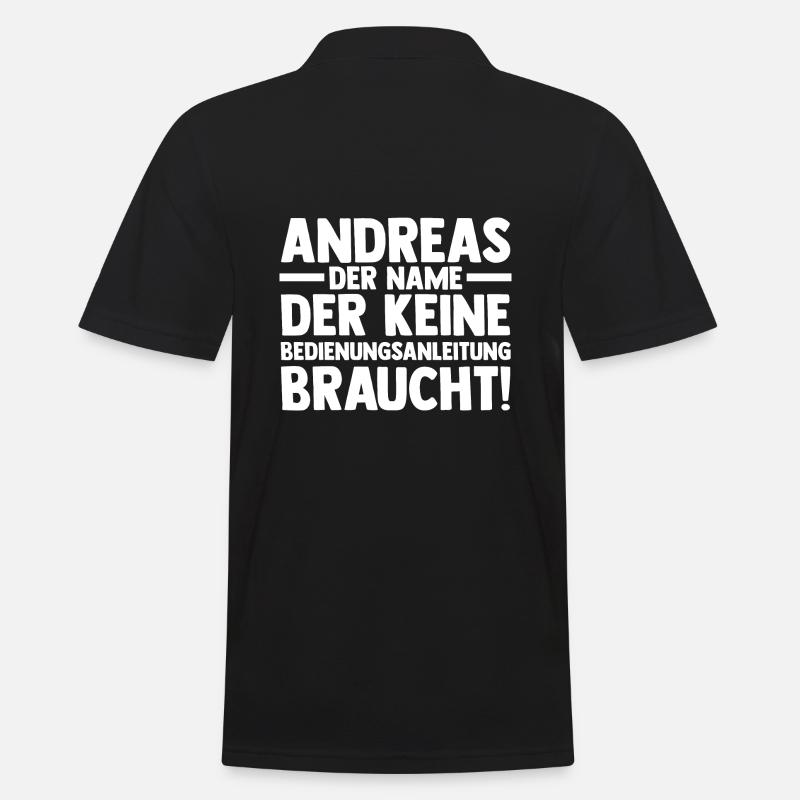 Vorname Andreas - Männer Poloshirt - Schwarz