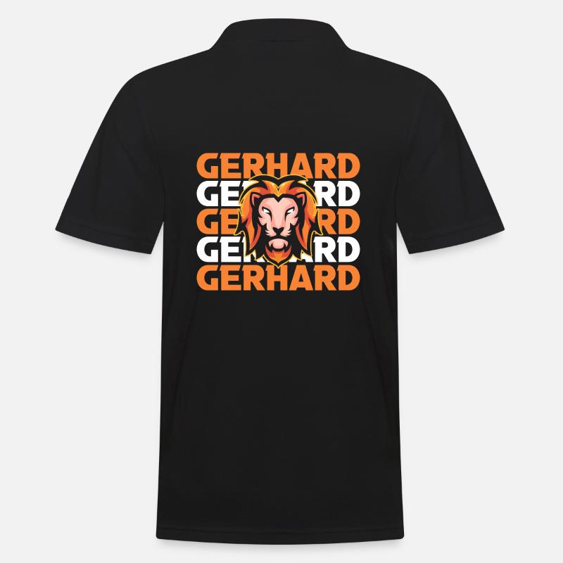 Löwe Gerhard - Männer Poloshirt - Schwarz