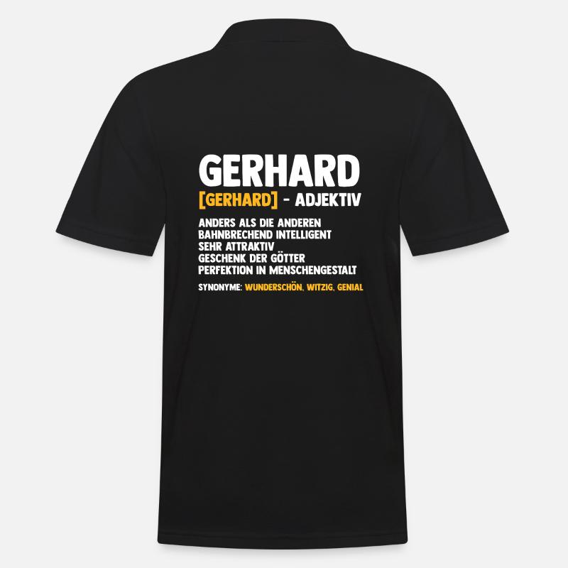 Gerhard - Männer Poloshirt - Schwarz