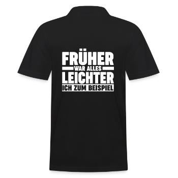 Everything used to be easier funny sayings - Men's Polo Shirt - black - Back - Kai (181cm)