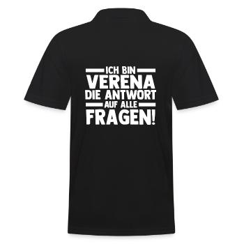 Vorname Einhorn Verena - Männer Poloshirt - Schwarz - Hinten - Kai (181cm)