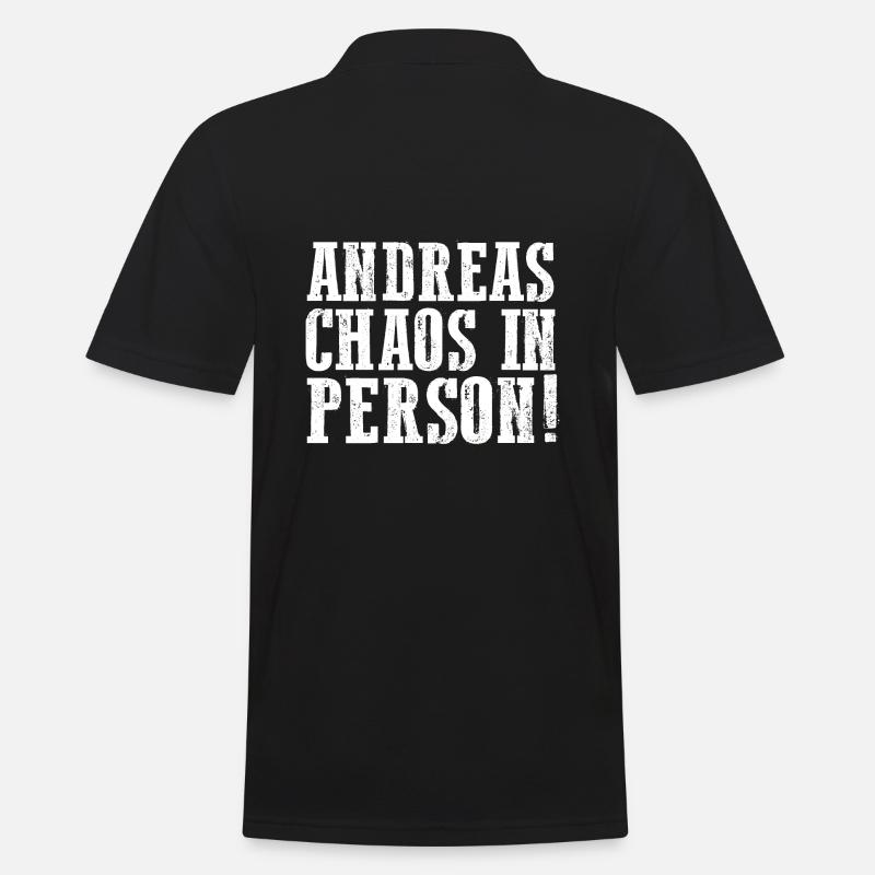 Vorname Andreas - Männer Poloshirt - Schwarz