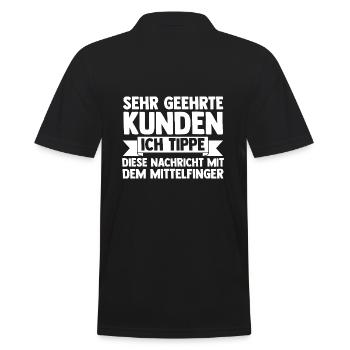 Ich Tippe Diese Nachricht Mit Dem Mittelfinger - Männer Poloshirt - Schwarz - Hinten - Kai (181cm)
