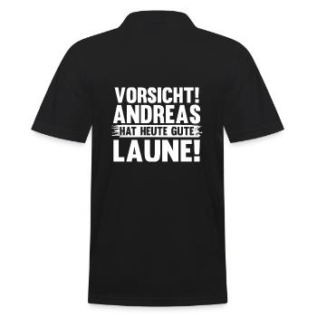 First name Andreas - Men's Polo Shirt - black - Back - Kai (181cm)