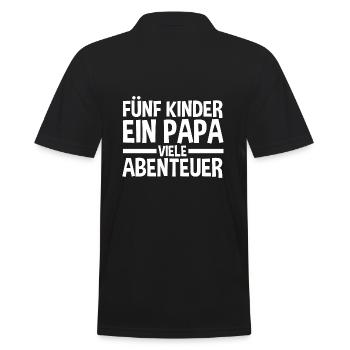 Papa Von 5 Kindern - Männer Poloshirt - Schwarz - Hinten - Kai (181cm)
