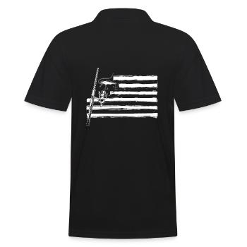 Angler Fishing - Men's Polo Shirt - black - Back - Kai (181cm)