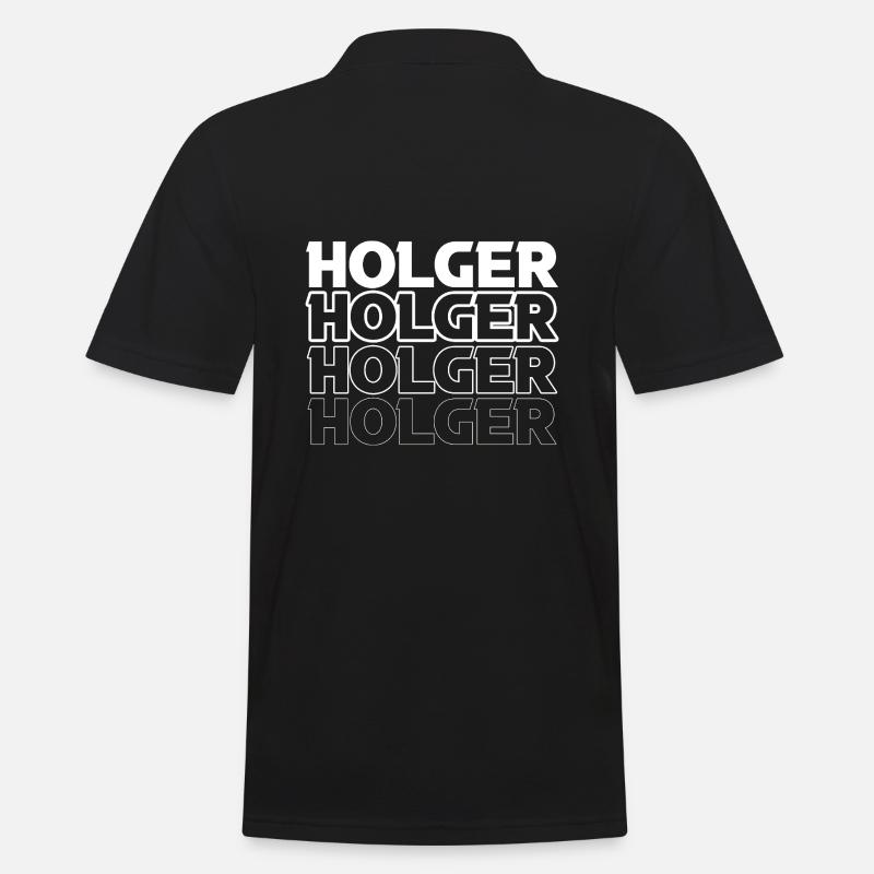 Holger - Männer Poloshirt - Schwarz
