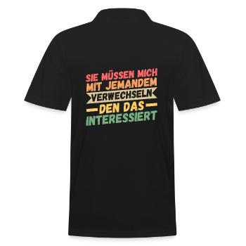 Dictons drôles, collègues de travail, humour de bureau - Polo Homme - noir - Dos - Kai (181cm)