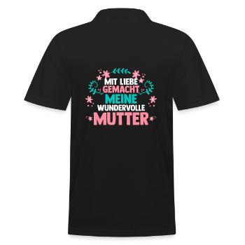 Mom Mother's Day Mom - Men's Polo Shirt - black - Back - Kai (181cm)