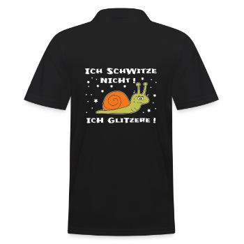 Ich schwitze nicht ich glitzere - Männer Poloshirt - Schwarz - Hinten - Kai (181cm)