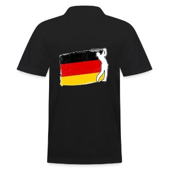 Golfspieler Deutschland Flagge Golf - Männer Poloshirt - Schwarz - Hinten - Kai (181cm)