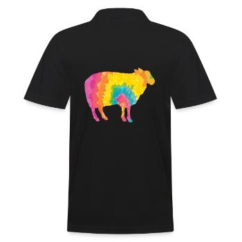 Schäfer Schaf - Männer Poloshirt - Schwarz - Hinten - Kai (181cm)