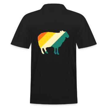 Schäfer Schaf - Männer Poloshirt - Schwarz - Hinten - Kai (181cm)