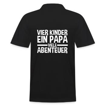 Papa Von 4 Kindern - Männer Poloshirt - Schwarz - Hinten - Kai (181cm)