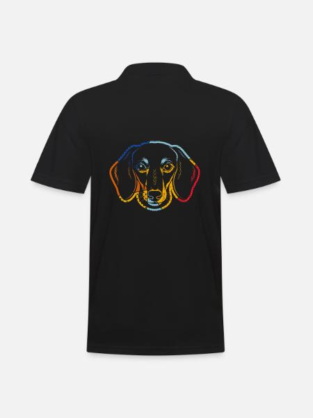 Chien teckel - Polo Homme - noir